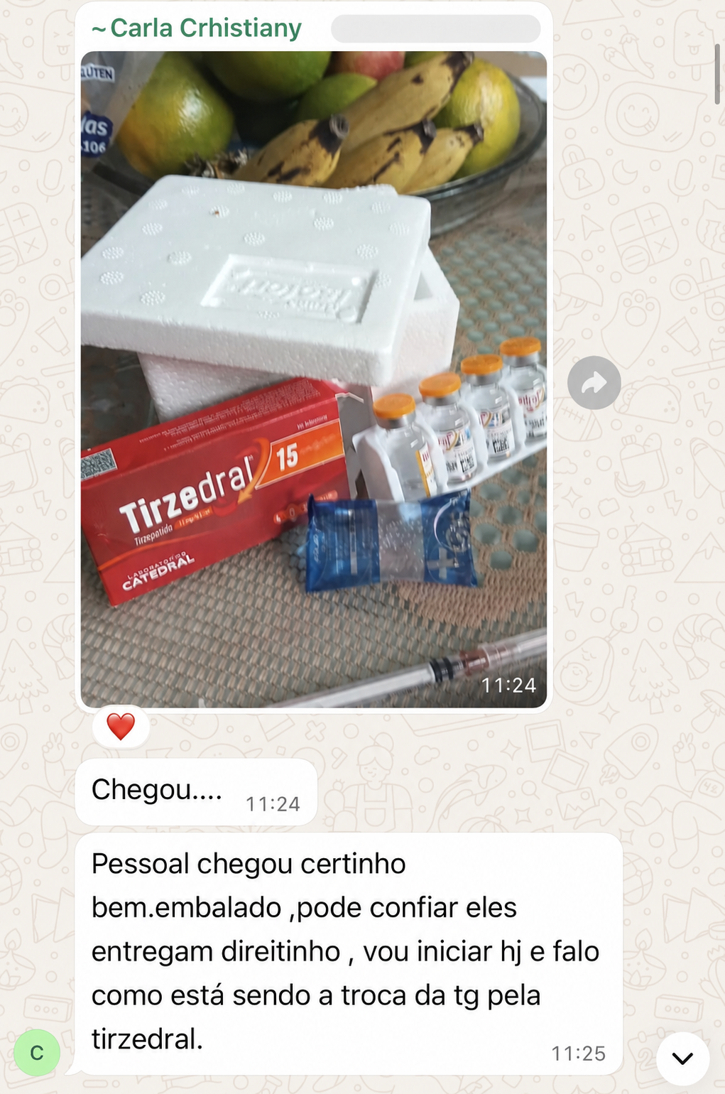 Depoimento real de cliente recebido pelo WhatsApp, conversa 7
