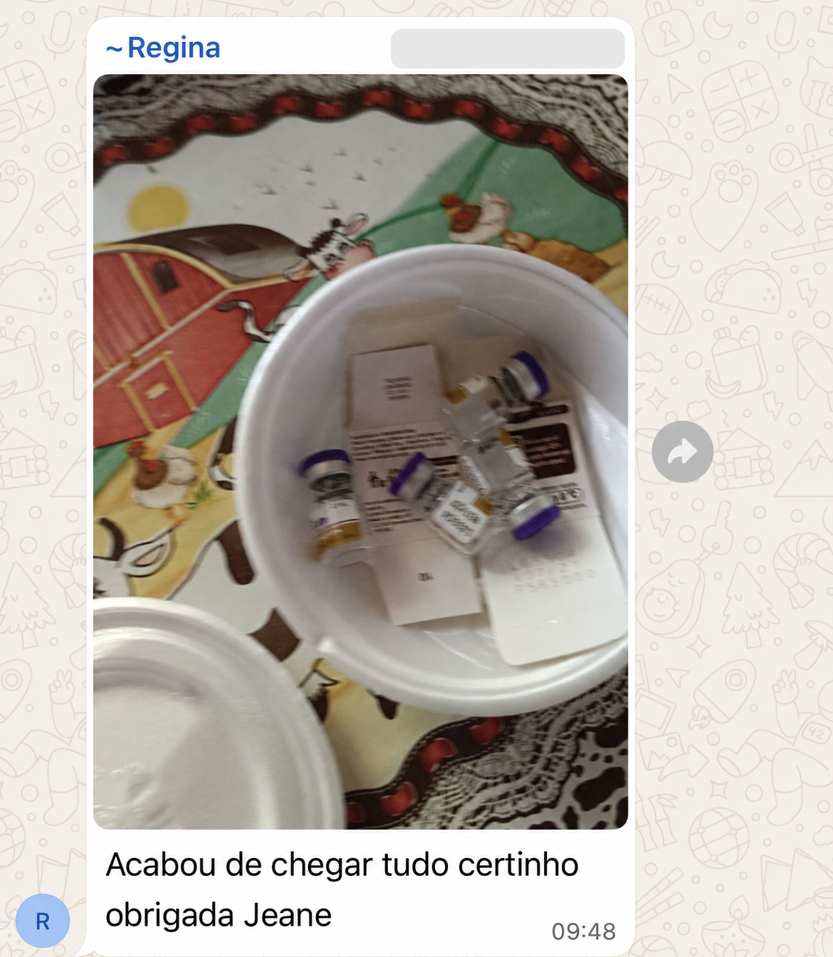 Depoimento real de cliente recebido pelo WhatsApp, conversa 8