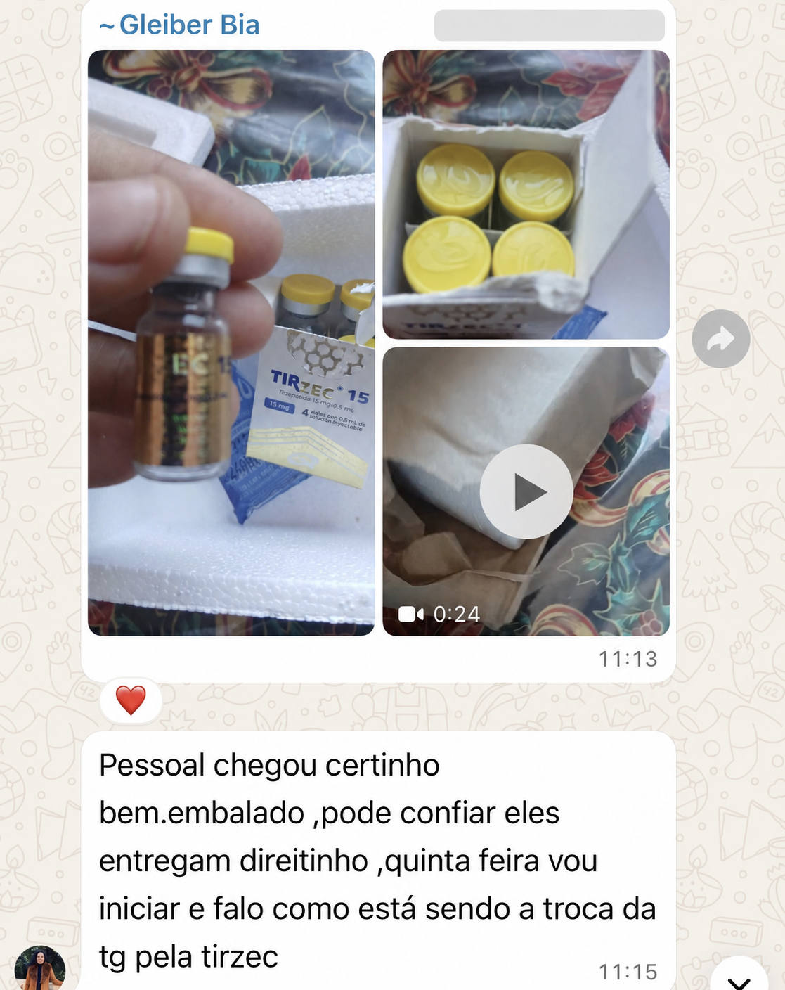 Depoimento real de cliente recebido pelo WhatsApp, conversa 10